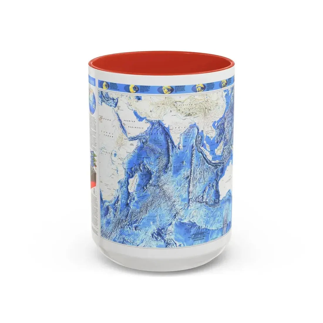 Indian Ocean (1992) (Map) Accent Coffee Mug 15oz Red - Go Mug Yourself