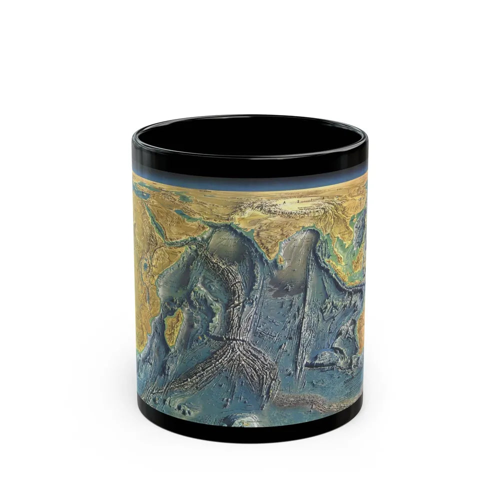 Indian Ocean Floor (1967) (Map) Black Coffee Mug-11oz-Go Mug Yourself