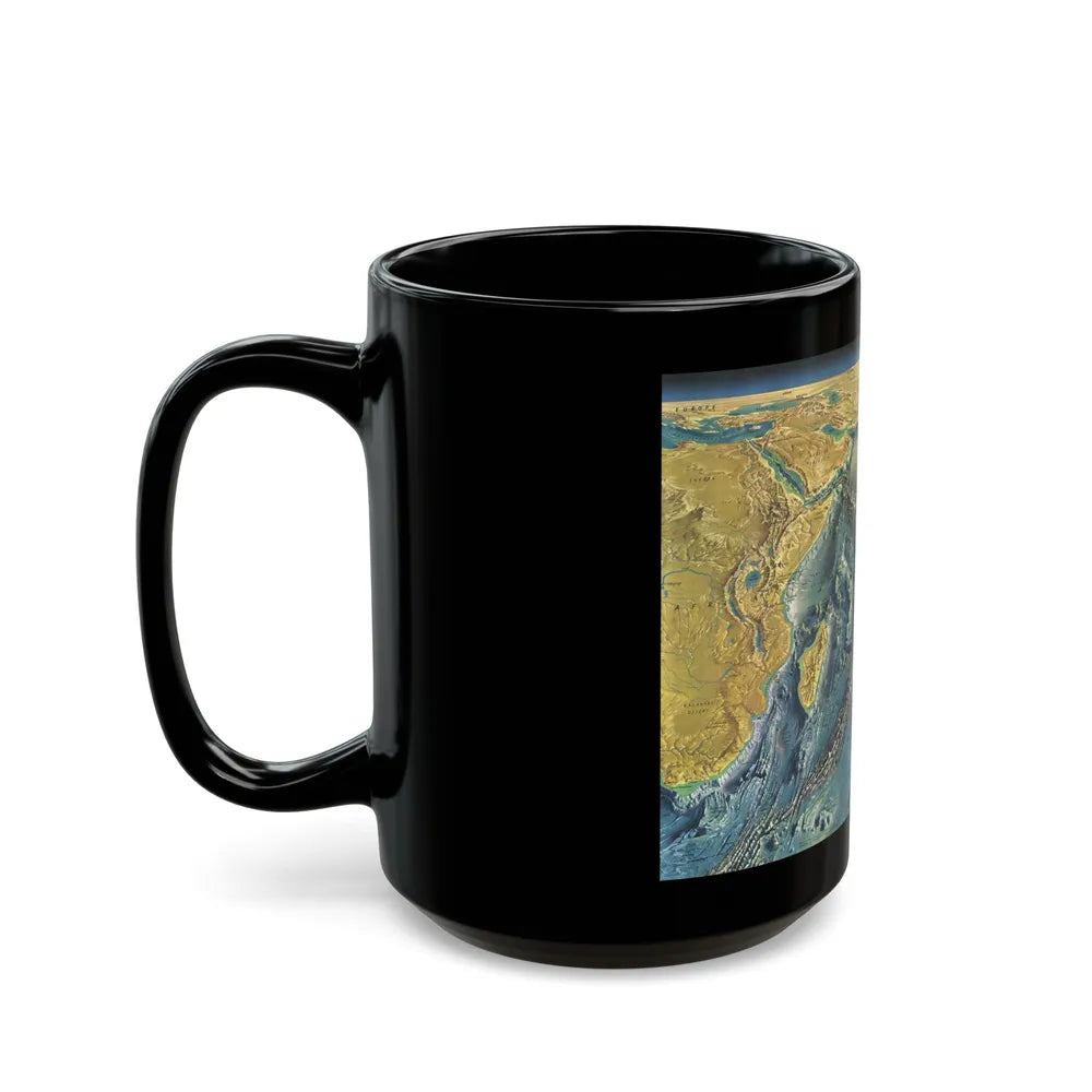 Indian Ocean Floor (1967) (Map) Black Coffee Mug-Go Mug Yourself