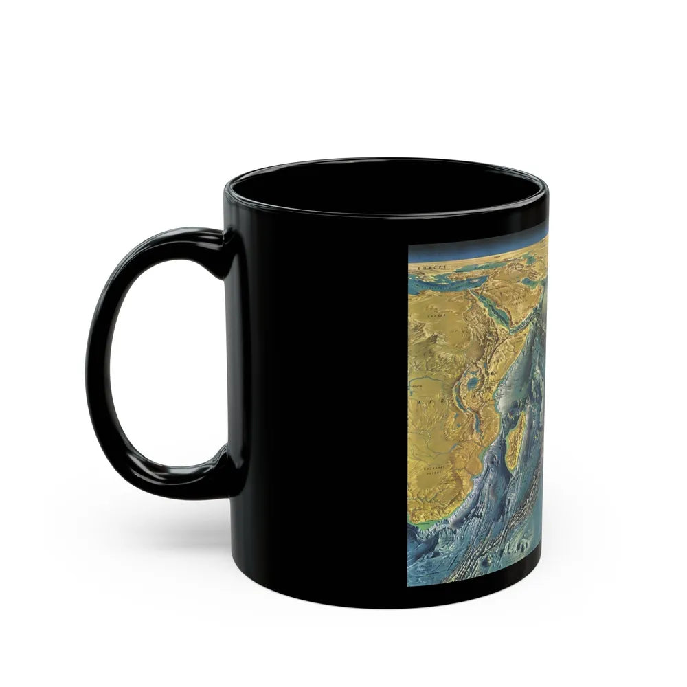 Indian Ocean Floor (1967) (Map) Black Coffee Mug-Go Mug Yourself