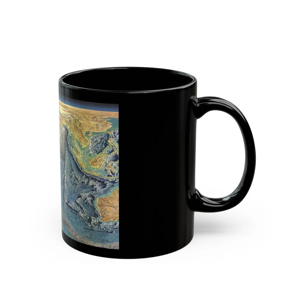 Indian Ocean Floor (1967) (Map) Black Coffee Mug-Go Mug Yourself