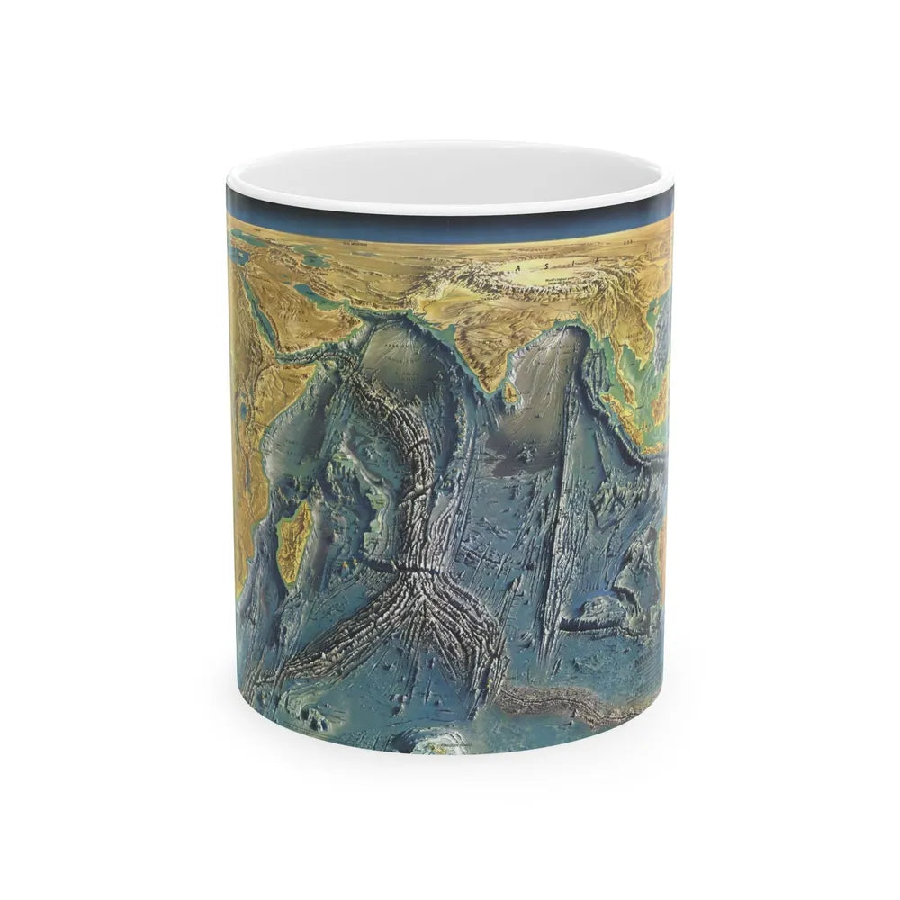 Indian Ocean Floor (1967) (Map) White Coffee Mug-11oz-Go Mug Yourself