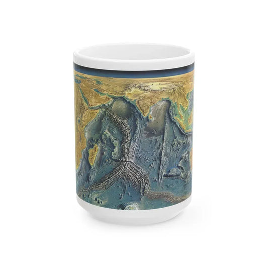 Indian Ocean Floor (1967) (Map) White Coffee Mug 15oz - Go Mug Yourself