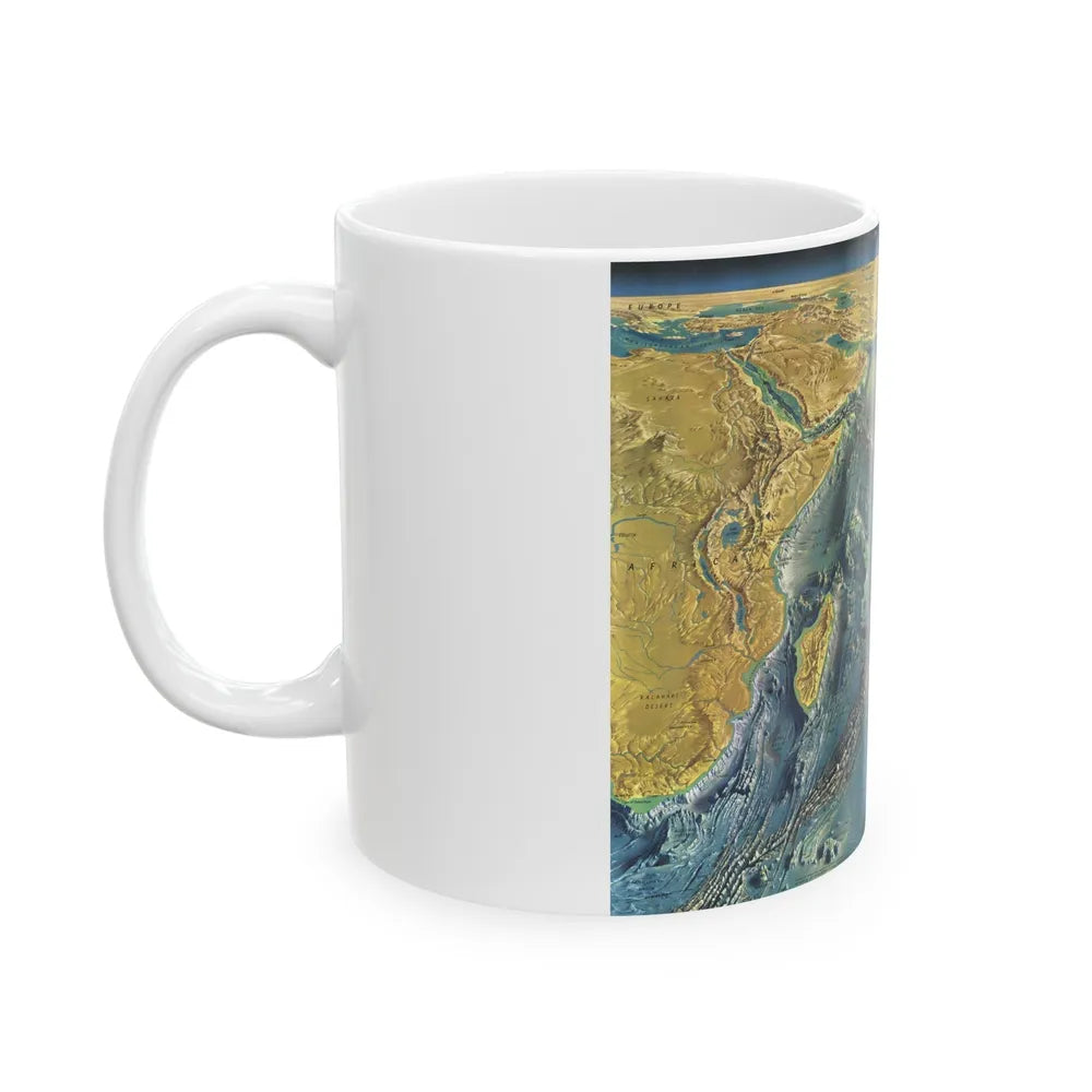 Indian Ocean Floor (1967) (Map) White Coffee Mug-Go Mug Yourself