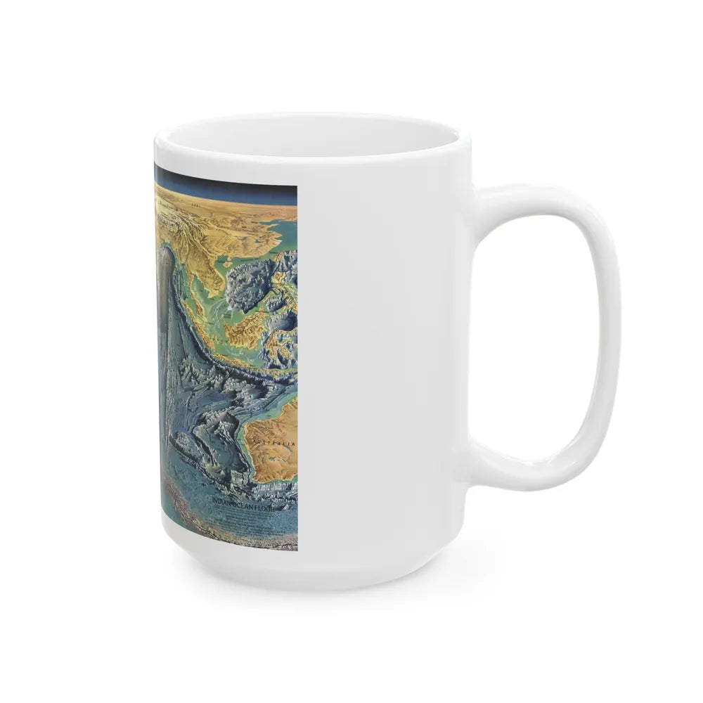 Indian Ocean Floor (1967) (Map) White Coffee Mug-Go Mug Yourself