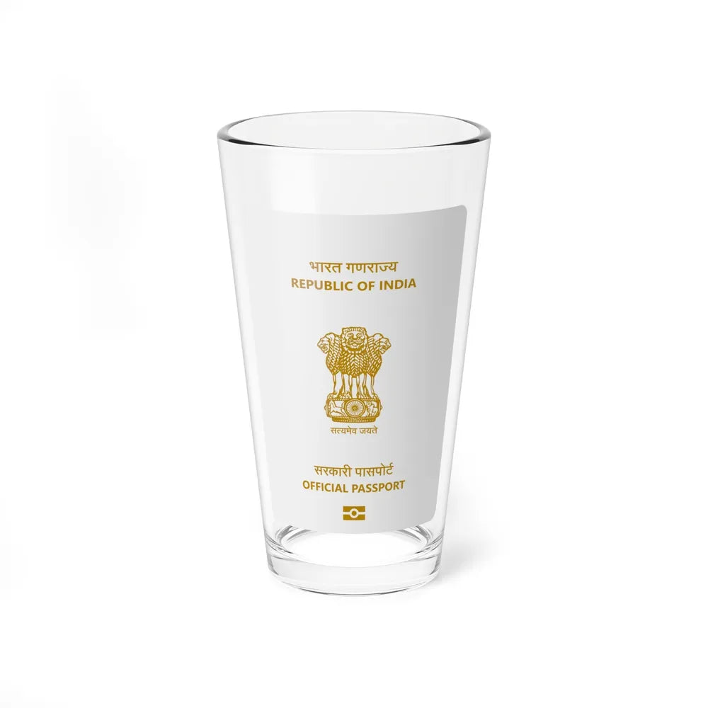 Indian Official Passport - Pint Glass 16oz-16oz-Go Mug Yourself