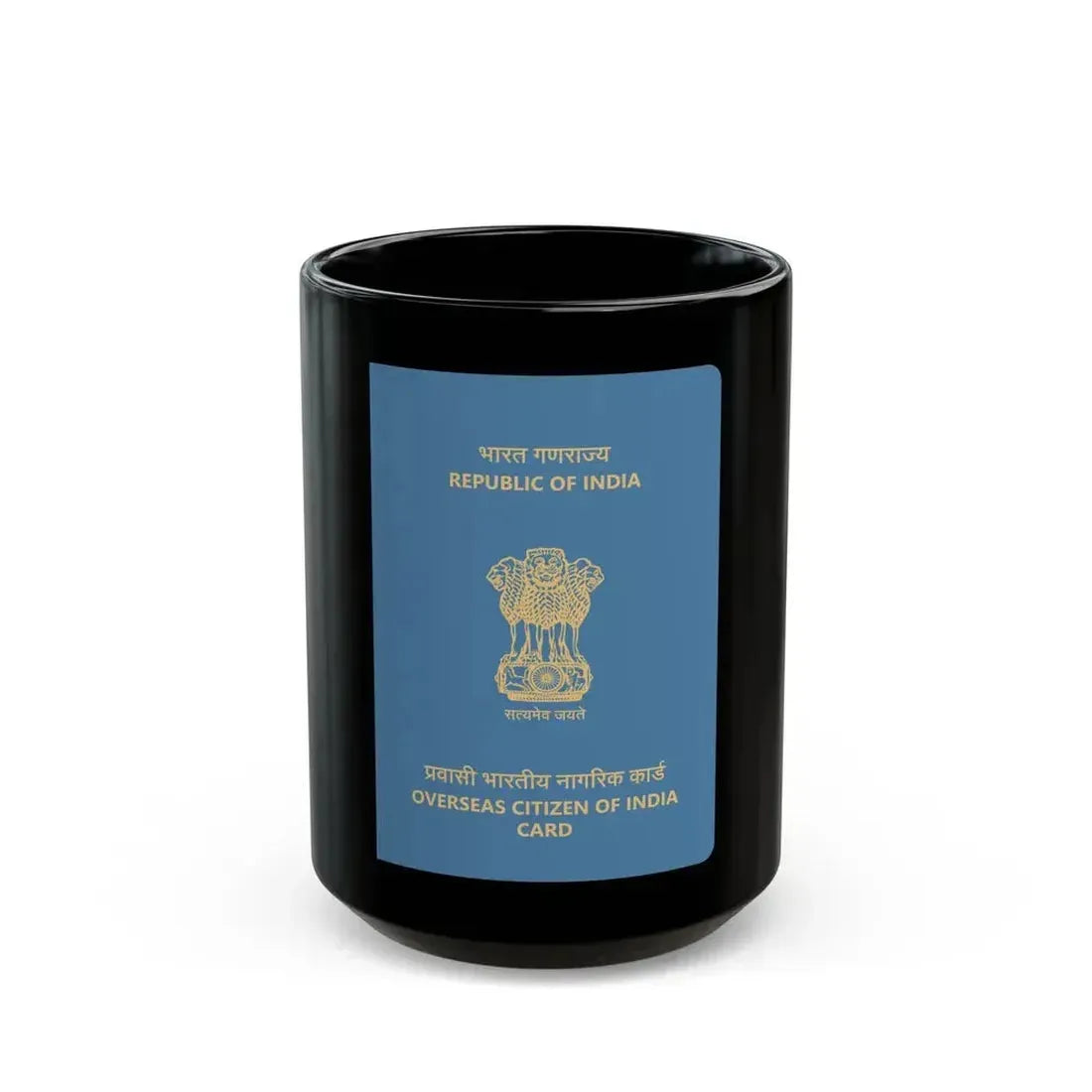Indian Overseas Card - Black Coffee Mug 15oz - Go Mug Yourself