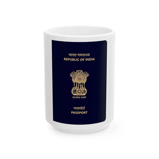 Indian Passport - White Coffee Mug 15oz - Go Mug Yourself
