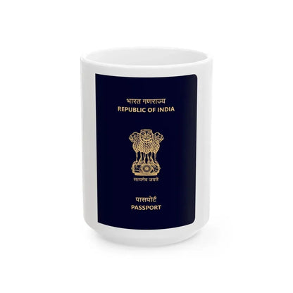 Indian Passport - White Coffee Mug 15oz - Go Mug Yourself