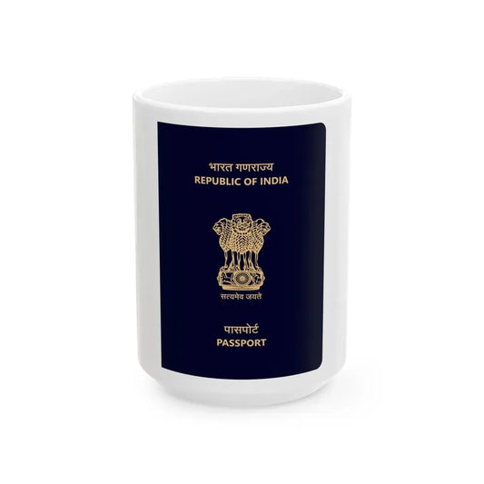 Indian Passport - White Coffee Mug 15oz - Go Mug Yourself