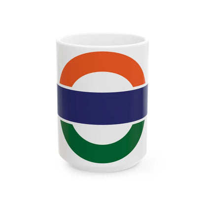 Indian Railways Tricolour Logo (India) White Coffee Mug 15oz - Go Mug Yourself
