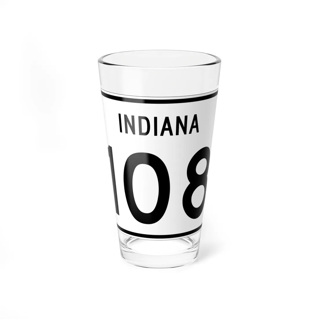 Indiana 108 (Indiana) (Road Sign) Pint Glass 16oz 16oz - Go Mug Yourself