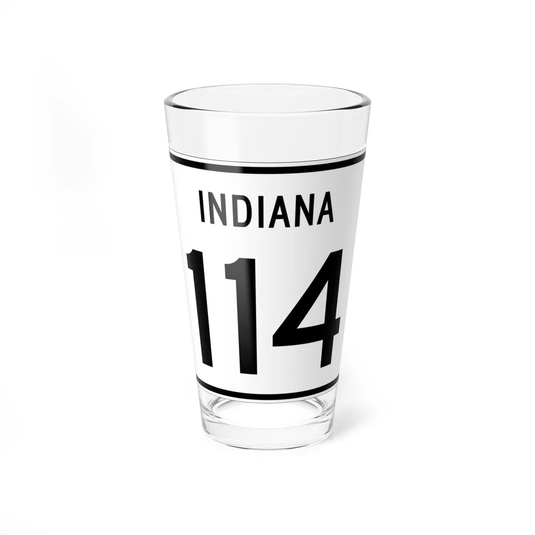 Indiana 114 (Indiana) (Road Sign) Pint Glass 16oz 16oz - Go Mug Yourself