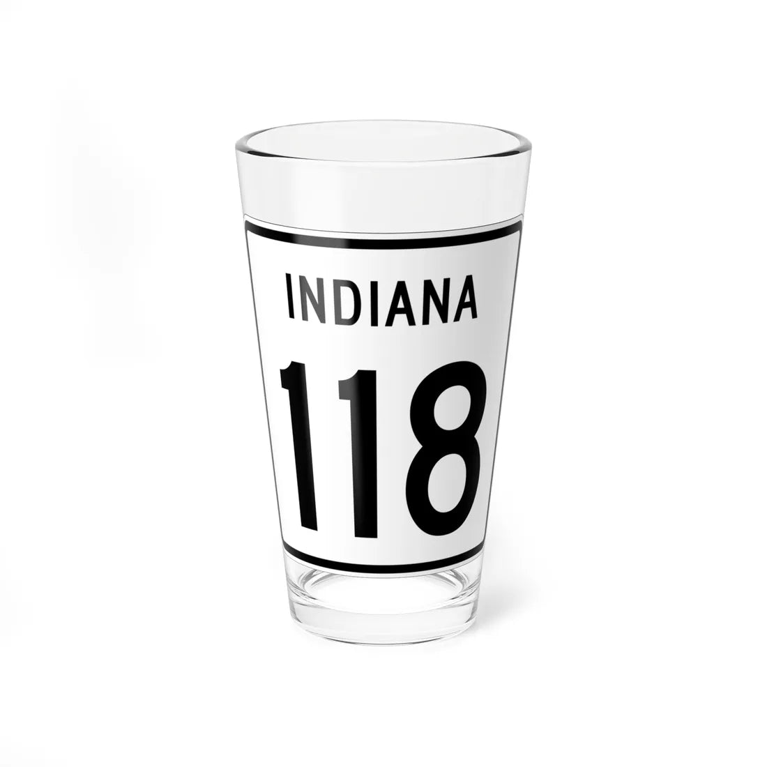 Indiana 118 1955 (Indiana) (Road Sign) Pint Glass 16oz 16oz - Go Mug Yourself