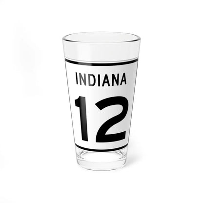 Indiana 12 1955 (Indiana) (Road Sign) Pint Glass 16oz 16oz - Go Mug Yourself