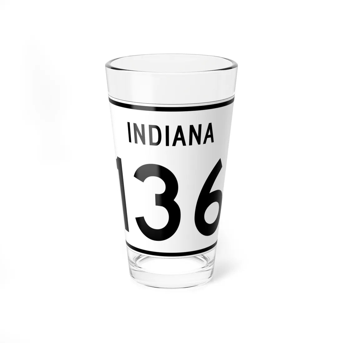 Indiana 136 (Indiana) (Road Sign) Pint Glass 16oz 16oz - Go Mug Yourself