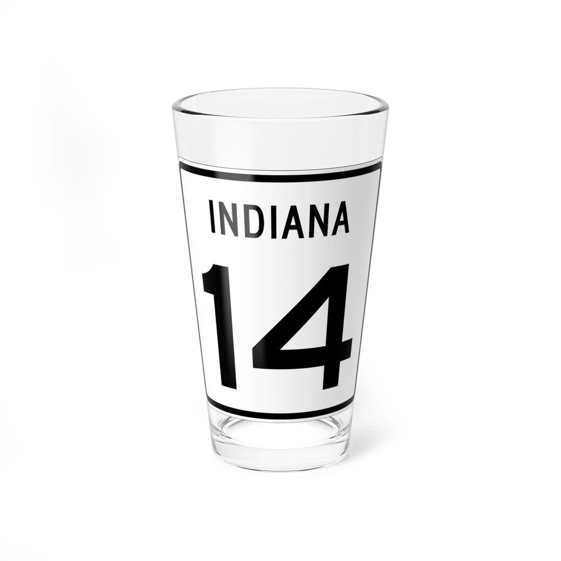 Indiana 14 1955 (Indiana) (Road Sign) Pint Glass 16oz 16oz - Go Mug Yourself