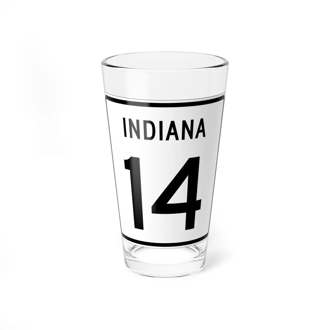 Indiana 14 (Indiana) (Road Sign) Pint Glass 16oz 16oz - Go Mug Yourself