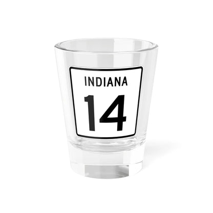 Indiana 14 (Indiana) (Road Sign) Shot Glass 1.5oz 1.5oz - Go Mug Yourself