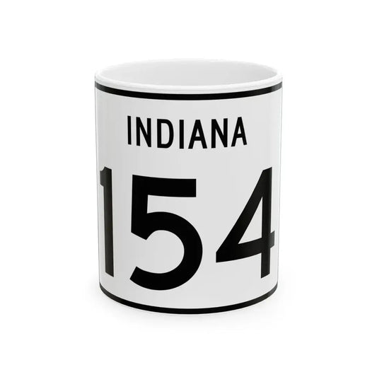 Indiana 154 (Indiana) (Road Sign) White Coffee Mug 11oz - Go Mug Yourself