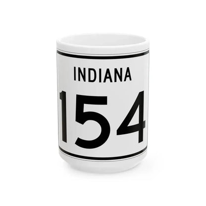 Indiana 154 (Indiana) (Road Sign) White Coffee Mug 15oz - Go Mug Yourself