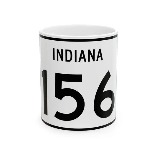 Indiana 156 (Indiana) (Road Sign) White Coffee Mug 11oz - Go Mug Yourself