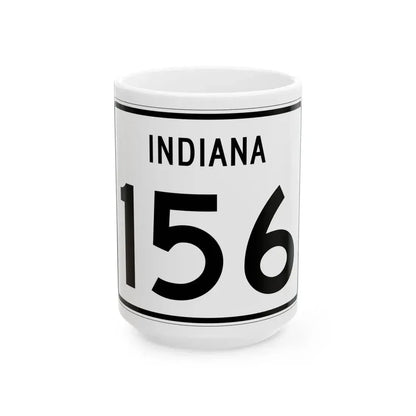 Indiana 156 (Indiana) (Road Sign) White Coffee Mug 15oz - Go Mug Yourself