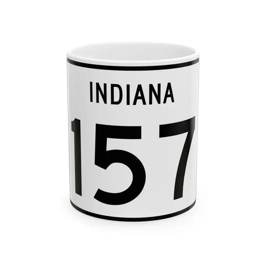 Indiana 157 (Indiana) (Road Sign) White Coffee Mug 11oz - Go Mug Yourself