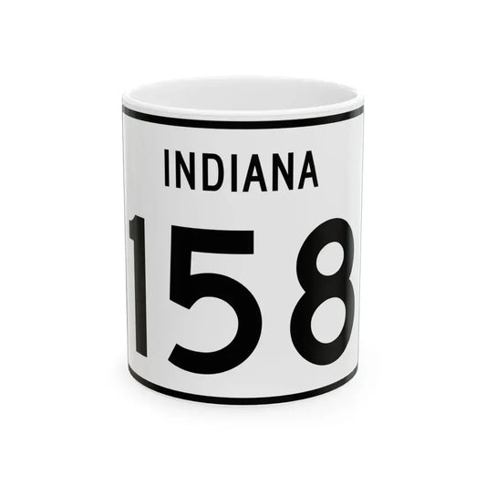 Indiana 158 (Indiana) (Road Sign) White Coffee Mug 11oz - Go Mug Yourself