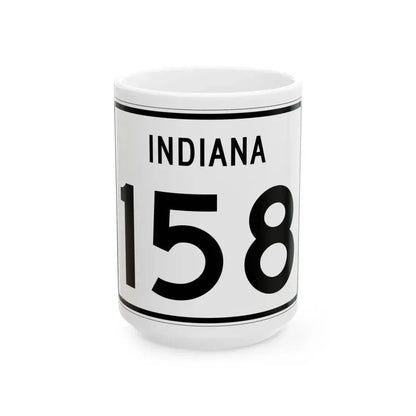 Indiana 158 (Indiana) (Road Sign) White Coffee Mug 15oz - Go Mug Yourself