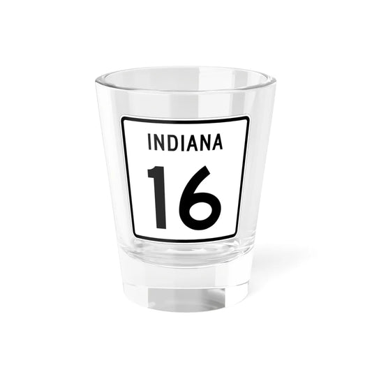 Indiana 16 (Indiana) (Road Sign) Shot Glass 1.5oz 1.5oz - Go Mug Yourself