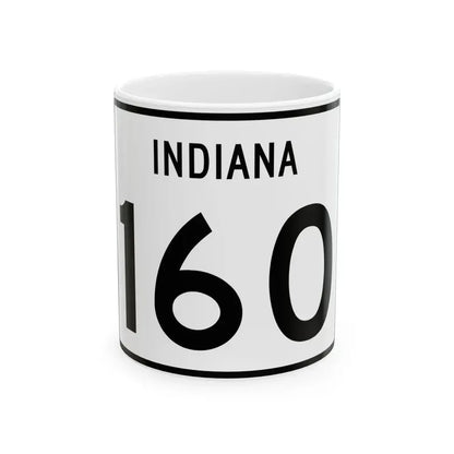 Indiana 160 (Indiana) (Road Sign) White Coffee Mug 11oz - Go Mug Yourself