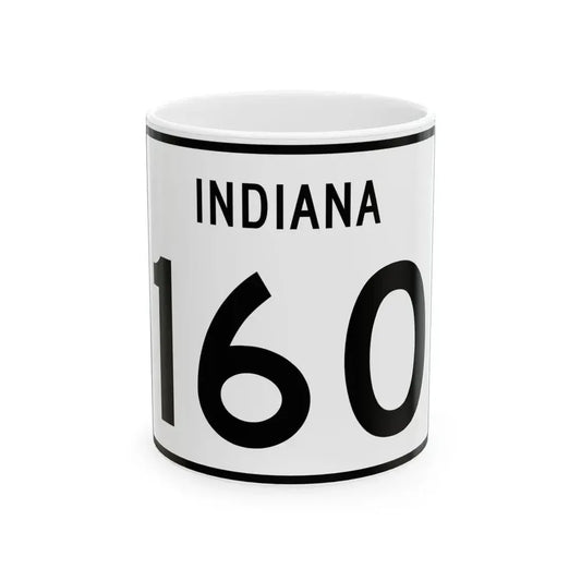 Indiana 160 (Indiana) (Road Sign) White Coffee Mug 11oz - Go Mug Yourself