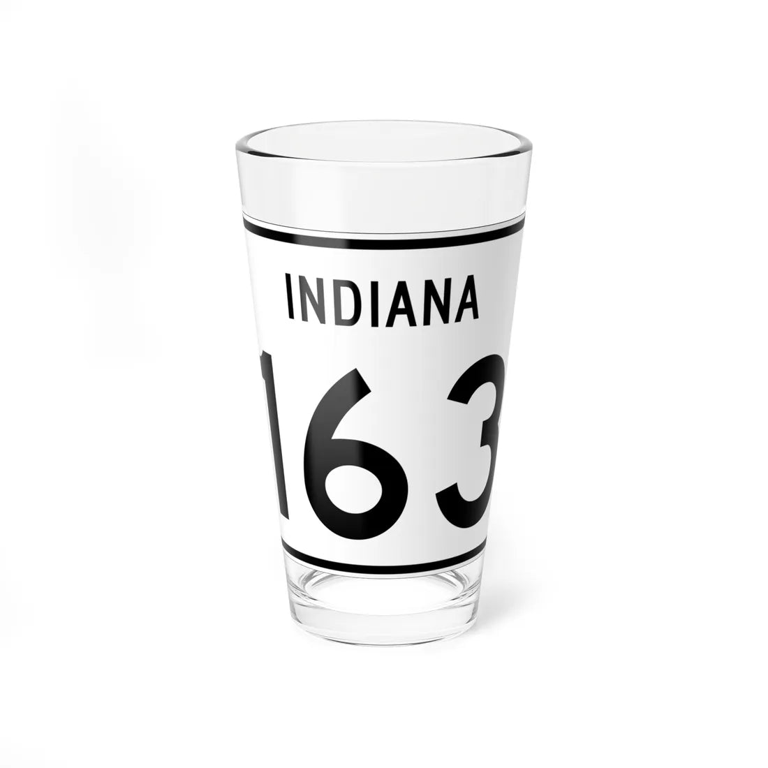 Indiana 163 (Indiana) (Road Sign) Pint Glass 16oz 16oz - Go Mug Yourself