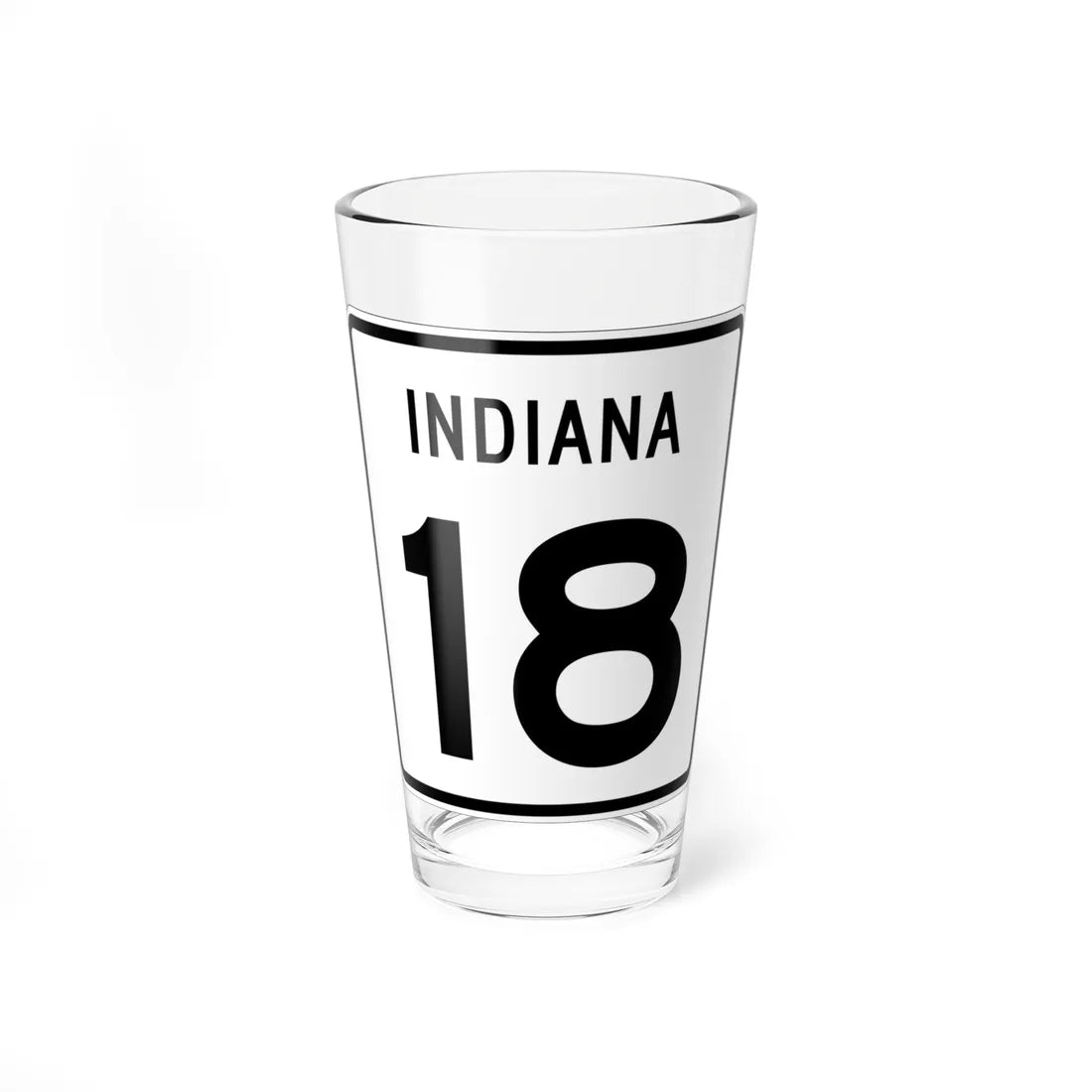 Indiana 18 1955 (Indiana) (Road Sign) Pint Glass 16oz 16oz - Go Mug Yourself
