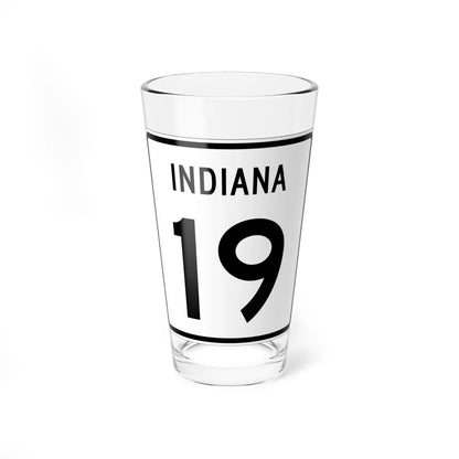 Indiana 19 (Indiana) (Road Sign) Pint Glass 16oz 16oz - Go Mug Yourself