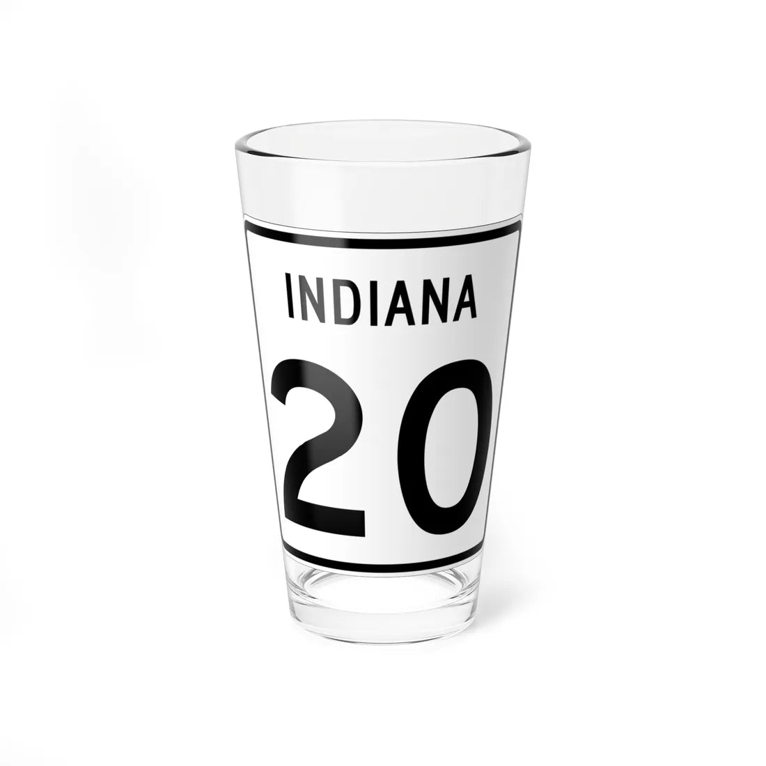 Indiana 20 (Indiana) (Road Sign) Pint Glass 16oz 16oz - Go Mug Yourself