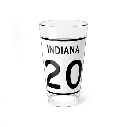 Indiana 20 (Indiana) (Road Sign) Pint Glass 16oz 16oz - Go Mug Yourself