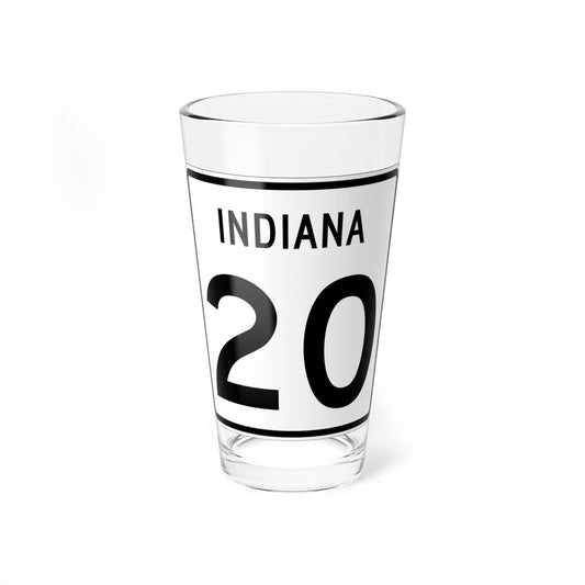 Indiana 20 (Indiana) (Road Sign) Pint Glass 16oz 16oz - Go Mug Yourself