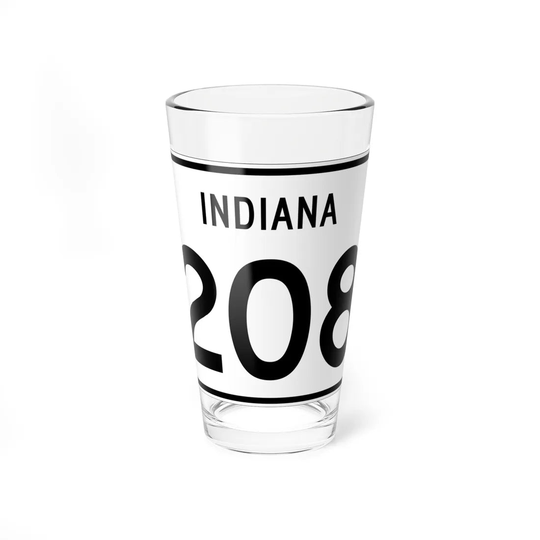Indiana 208 (Indiana) (Road Sign) Pint Glass 16oz 16oz - Go Mug Yourself
