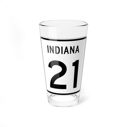 Indiana 21 (Indiana) (Road Sign) Pint Glass 16oz 16oz - Go Mug Yourself