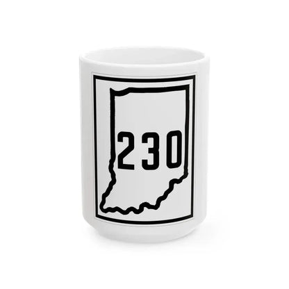Indiana 230 1926 (Indiana) (Road Sign) White Coffee Mug 15oz - Go Mug Yourself