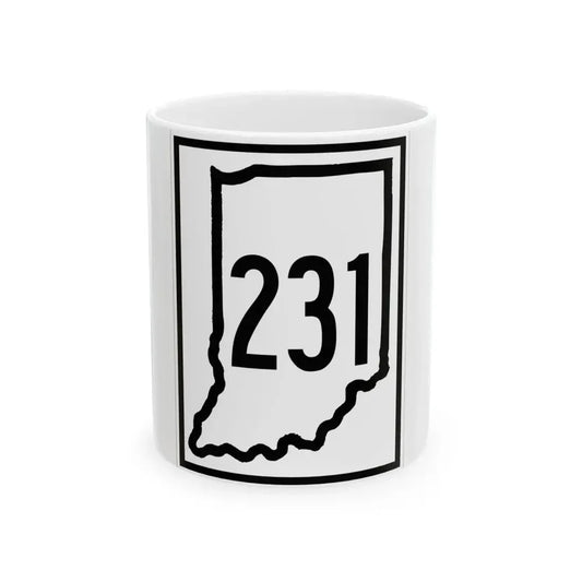 Indiana 231 1948 (Indiana) (Road Sign) White Coffee Mug 11oz - Go Mug Yourself
