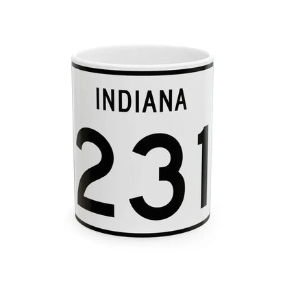 Indiana 231 (Indiana) (Road Sign) White Coffee Mug 11oz - Go Mug Yourself