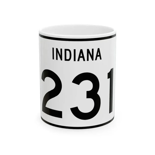 Indiana 231 (Indiana) (Road Sign) White Coffee Mug 11oz - Go Mug Yourself
