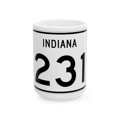Indiana 231 (Indiana) (Road Sign) White Coffee Mug 15oz - Go Mug Yourself