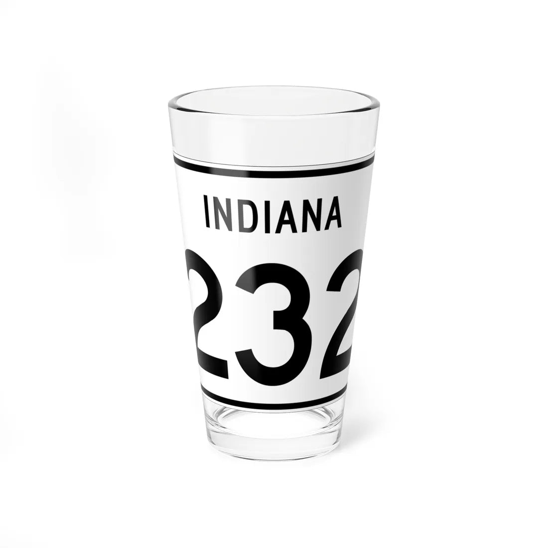Indiana 232 (Indiana) (Road Sign) Pint Glass 16oz 16oz - Go Mug Yourself