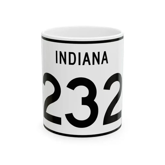 Indiana 232 (Indiana) (Road Sign) White Coffee Mug 11oz - Go Mug Yourself