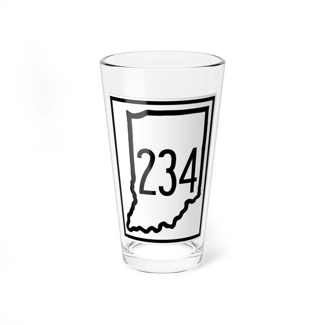 Indiana 234 1948 (Indiana) (Road Sign) Pint Glass 16oz 16oz - Go Mug Yourself
