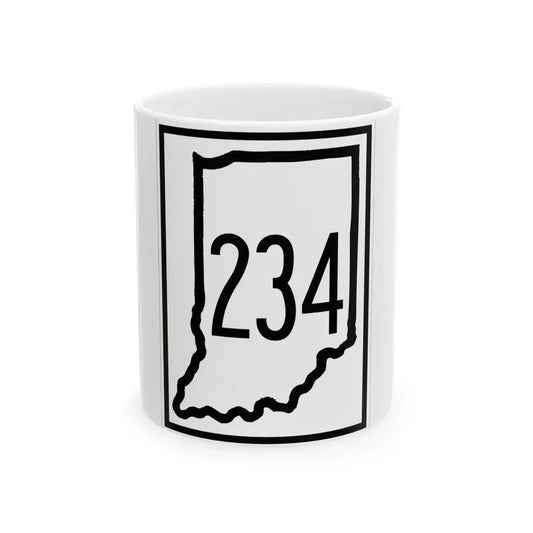 Indiana 234 1948 (Indiana) (Road Sign) White Coffee Mug 11oz - Go Mug Yourself